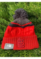 New Era St Louis Cardinals Red Tonal Bossed Cuff Knit Mens Knit Hat