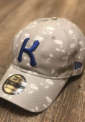 New Era Kansas Jayhawks All-Over Vault 9TWENTY Adjustable Hat - Grey