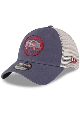 New Era Kansas City KC Pig BBQ Trucker 9TWENTY Adjustable Hat - Charcoal