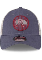 New Era Kansas City KC Pig BBQ Trucker 9TWENTY Adjustable Hat - Charcoal