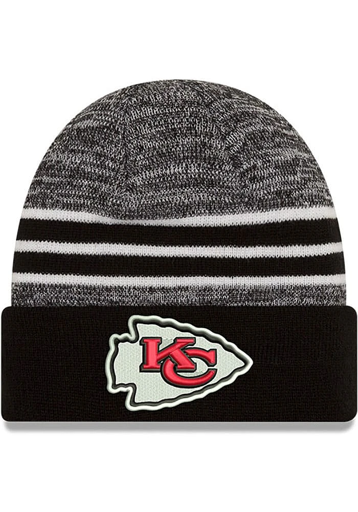 New Era Kansas City Chiefs Black Marled Cuff Mens Knit Hat