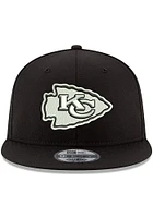 New Era Kansas City Chiefs Black Black on White 9FIFTY Mens Snapback Hat