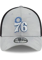 New Era Philadelphia 76ers Mens Grey Camo Front Neo 39THIRTY Flex Hat