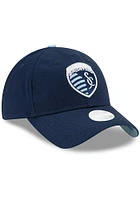 New Era Sporting Kansas City Navy Blue Bow Back 9FORTY Womens Adjustable Hat