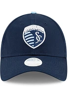 New Era Sporting Kansas City Navy Blue Bow Back 9FORTY Womens Adjustable Hat