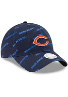 New Era Chicago Bears Navy Blue Worded 9TWENTY Womens Adjustable Hat