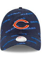New Era Chicago Bears Navy Blue Worded 9TWENTY Womens Adjustable Hat