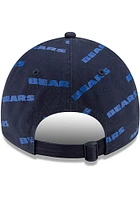 New Era Chicago Bears Navy Blue Worded 9TWENTY Womens Adjustable Hat