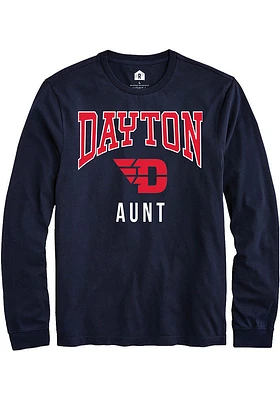 Rally Dayton Flyers Navy Blue Aunt Long Sleeve T Shirt