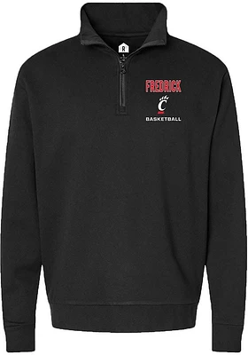 Cj Fredrick Mens Rally Black Cincinnati Bearcats NIL Embroidered Qtr Zip Pullover