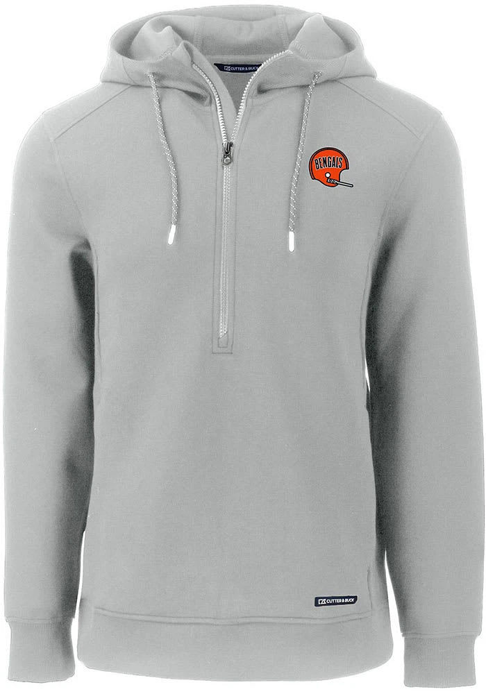 Cutter and Buck Cincinnati Bengals Mens Grey Historic Roam Hood