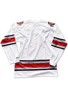 Ohio State Buckeyes Mens White Diagnal Team Name Hockey Jersey