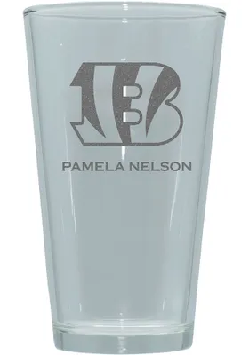 Cincinnati Bengals Personalized Laser Etched 17oz Pint Glass