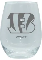 Cincinnati Bengals Personalized Laser Etched 15oz Stemless Wine Glass