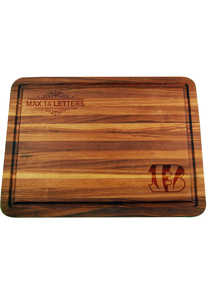 Cincinnati Bengals Personalized Logo Acacia Wood Paddle Serving Tray