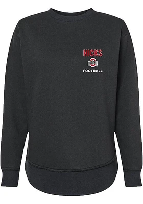 CJ Hicks  Rally Ohio State Buckeyes Womens Black NIL Embroidered Crew Sweatshirt