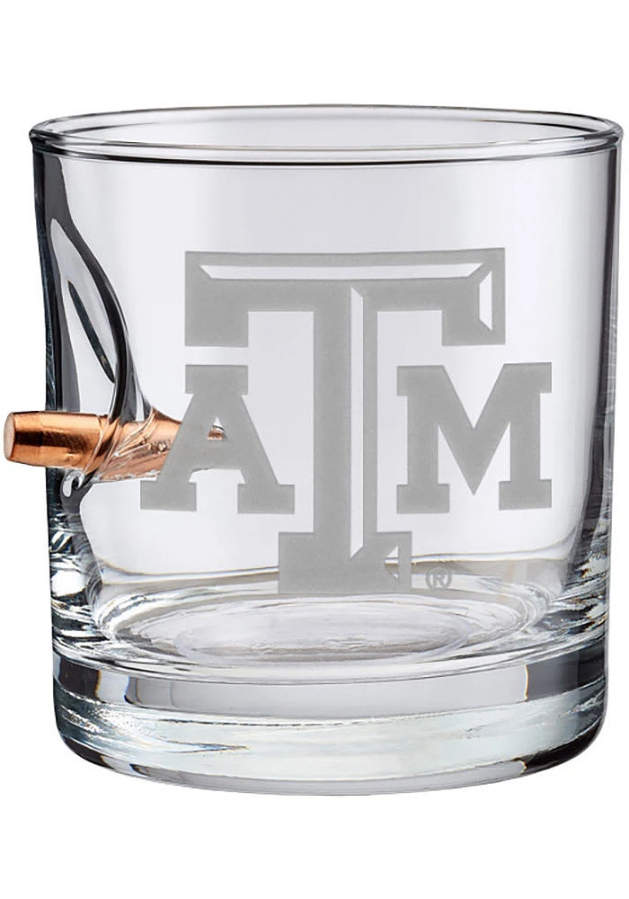 Texas A&M Aggies Logo with Bullet Rock Glass