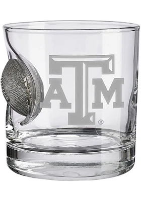 Texas A&M Aggies Logo with Football Rock Glass