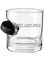Philadelphia City with Hockey Puck Rock Glass - White