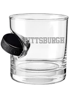 Pittsburgh City with Hockey Puck Rock Glass