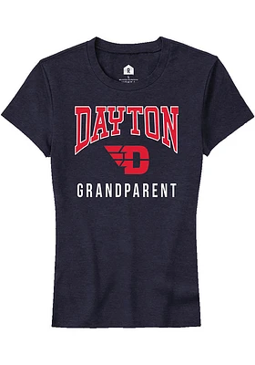 Rally Dayton Flyers Womens Navy Blue Grandparent Short Sleeve T-Shirt