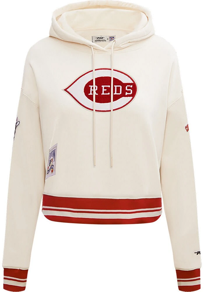 Pro Standard Cincinnati Reds Womens Retro Classic Cropped Hooded Sweatshirt