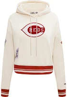 Pro Standard Cincinnati Reds Womens Retro Classic Cropped Hooded Sweatshirt