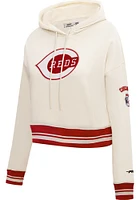 Pro Standard Cincinnati Reds Womens Retro Classic Cropped Hooded Sweatshirt