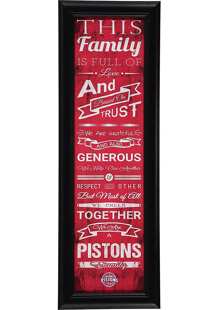 Detroit Pistons 6x20 inch Family Cheer Sign - Blue