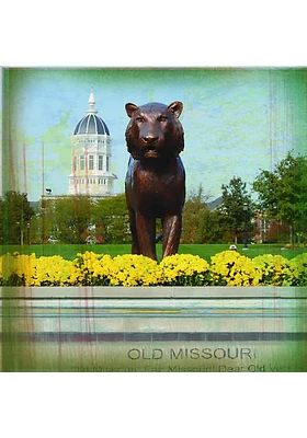 Missouri Tigers Tiger Statue Stone Tile Coaster - Brown