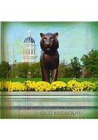 Missouri Tigers Tiger Statue Stone Tile Coaster - Brown