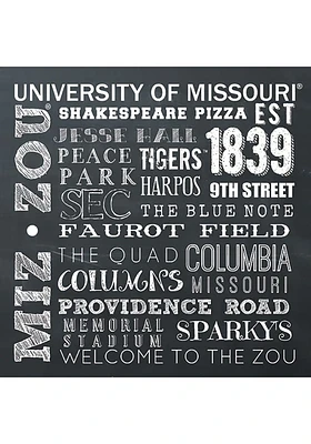 Missouri Tigers Chalkboard Stone Tile Coaster - Black