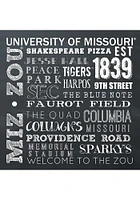 Missouri Tigers Chalkboard Stone Tile Coaster - Black
