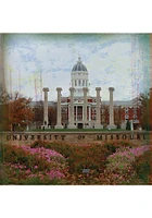 Missouri Tigers Jesse Hall Stone Tile Coaster - White