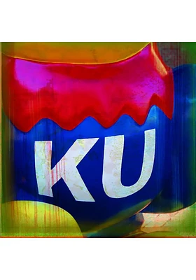 Kansas Jayhawks Jayhawk Statue Stone Tile Coaster - Blue
