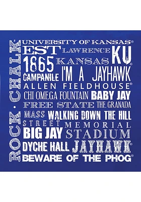 Kansas Jayhawks Chalkboard Stone Tile Coaster - Blue