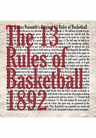 Kansas Jayhawks 13 Rules of Basketball Stone Tile Coaster - White