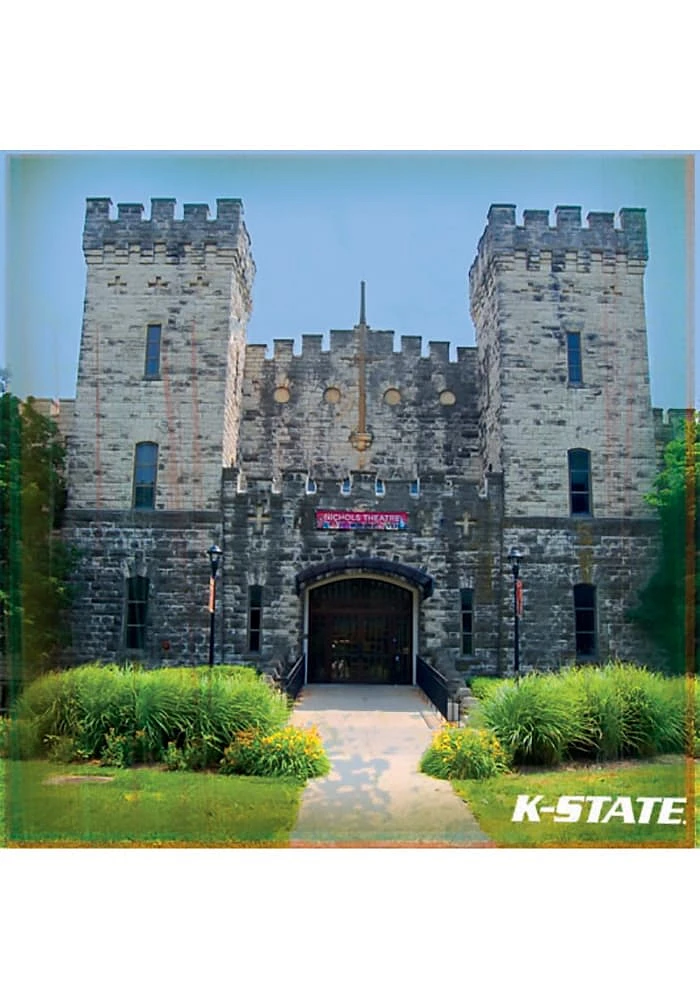 K-State Wildcats Nichols Hall Stone Tile Coaster - Grey