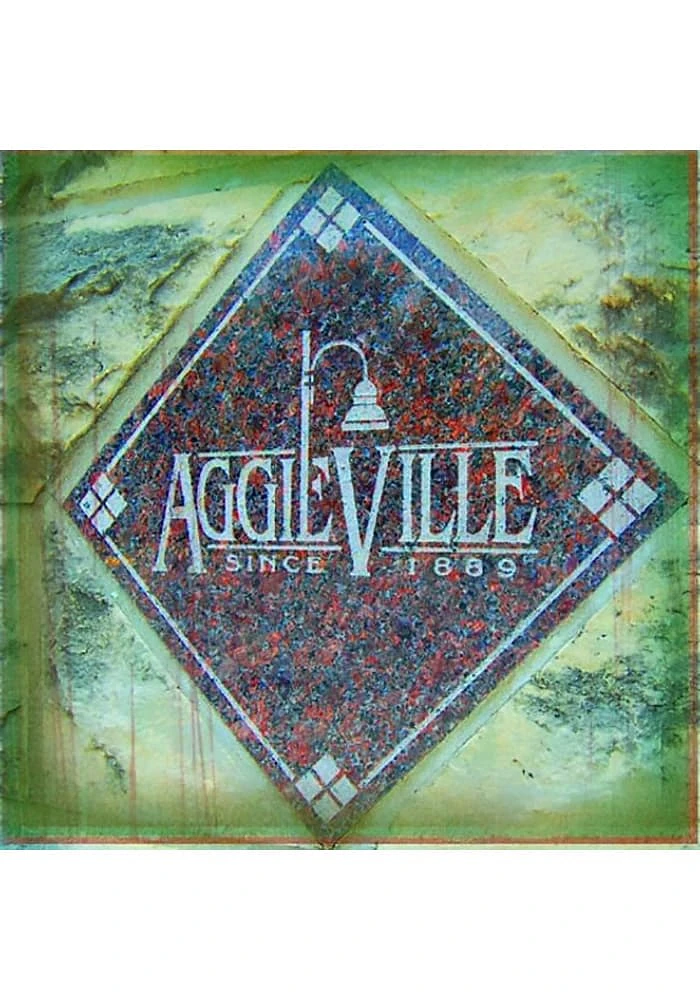 Aggieville Lamp Sign Stone Tile Coaster - Brown