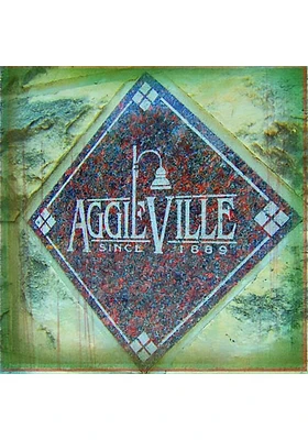 Aggieville Lamp Sign Stone Tile Coaster - Brown