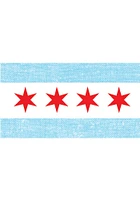 Chicago Flag Stone Tile Coaster - White