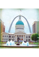 St Louis Old Courthouse Arch Stone Tile Coaster - White