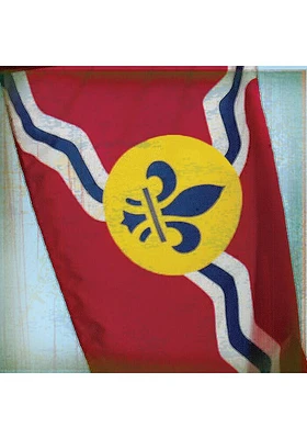 St Louis Flag Stone Tile Coaster - Red