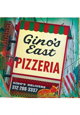 Chicago Ginos East Pizzeria Stone Tile Coaster - White