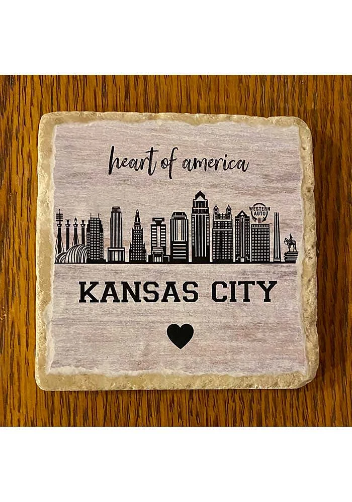 Kansas City Skyline Coaster - White