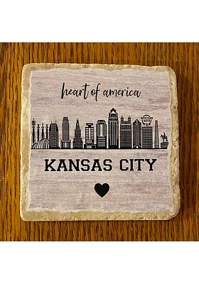 Kansas City Skyline Coaster - White