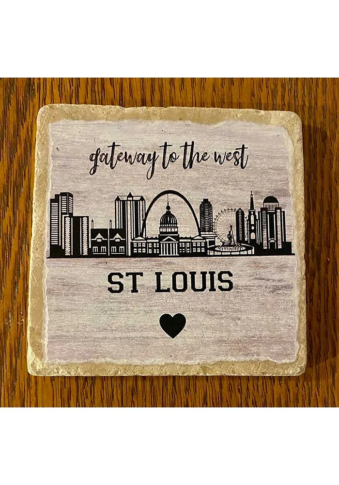 St Louis Skyline Coaster - White