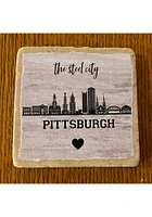 Pittsburgh Skyline Coaster - White