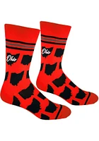 Ohio Red Black Shapes Mens Crew Socks