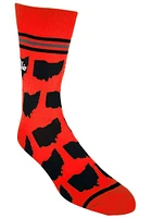 Ohio Red Black Shapes Mens Crew Socks